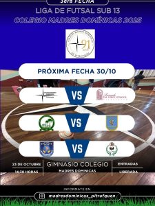 Liga de Futsal Sub 13: próxima fecha, 30 de octubre